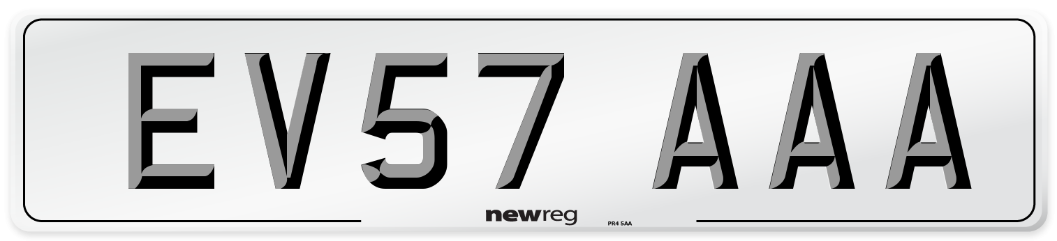 EV57 AAA Number Plate from New Reg